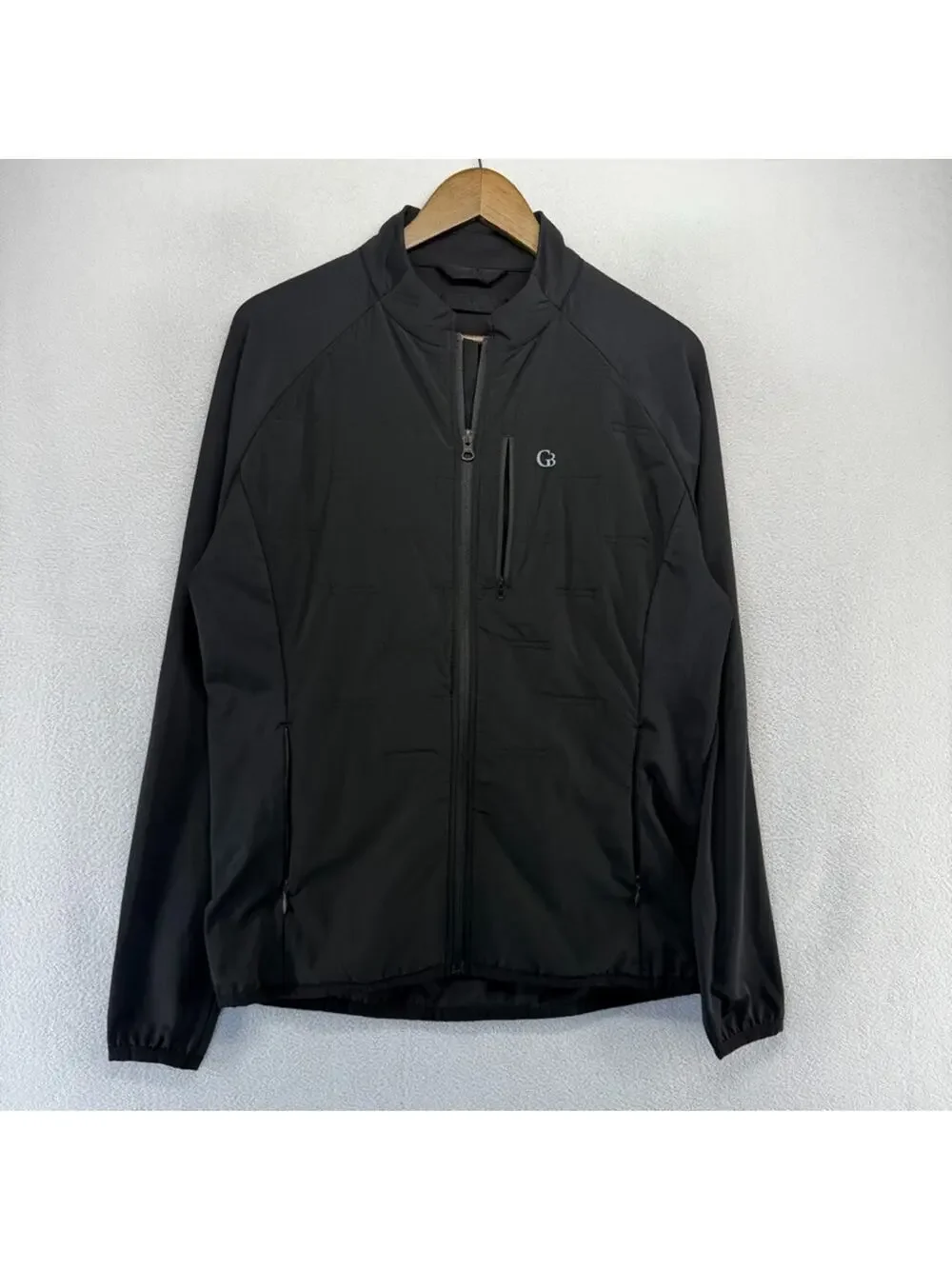Galway Bay Jacket mens Medium Black Hybrid Golf Full Zip Performance Pocket Tech